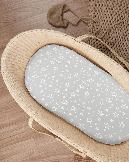 3-Pack Bedside Sleeper Bassinet Sheets | GOTS Certified Organic 100% Muslin Cotton | Ultra Soft & Breathable | 33×20×4” Fitted Sheets | Universal Fit 29–33” x 17–21” Pads