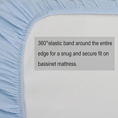 Onacosht Muslin Bassinet Sheets 3 Pack, 100% Cotton Baby Fitted Sheet 33" x 19" Compatible with Mika Micky, KoolaBaby (3 in 1), BabyBond, HARPPA and RICUTON Bedside Bassinet, Green, Floral and Cactus