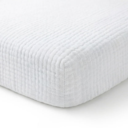 Muslin Bassinet Sheet Compatible with Maxi-COSI Iora & Iora Air Bedside Sleeper - 100% Cotton Rectangular Mattress Pad Cover (33"x20"), Breathable & Soft, Boho (1 Pack Blue)
