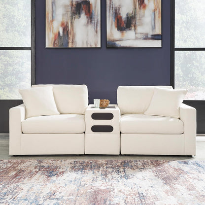 Signature Design by Ashley Modmax Coastal Press-Back Swivel Glider Rocker Recliner with Machine Washable Cover, Hidden Storage Compartments and 2 Bolster Pillows, Beige - Colors B
