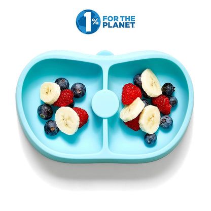 Nummy BOWL - Pure Silicone Bowl with Hidden Suction Cup for Babies and Toddlers | BPA and Phthalate Free | Microwave and Dishwasher Safe | Great Baby Gift (Blue, Puppy Pal Collection)