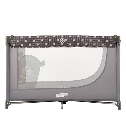 Pamo Babe Compact Pack and Play - Portable Crib for Baby, Lightweight Foldable Travel Playard with Mattress Pad & Carry Bag, Safe Breathable Travel Bed for Home, Trips & Family Visits, Black