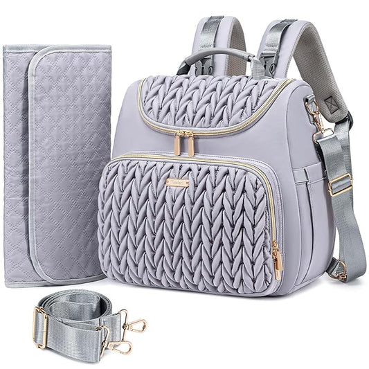 Tealari 4 in 1 Convertible Diaper Bag Backpack,Waterproof Baby Diaper Bag with Changing Pad,Converts into Baby Tote Bag,Diaper Backpack,Stroller Bag and Crossbody Diaper Bag