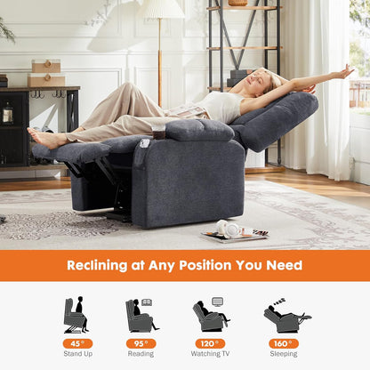 Sweetcrispy Recliner Chair, 360 Swivel Rocker Chair for Adults, Glider Rocker Recliners, Nursery Chairs for Living Room, High Back, Upholstered Deep Seat, Classical Brown