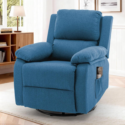 Korser Recliner Chair, 360 Swivel Rocker Chair for Adults, Small Rocking Recliner for Small Spaces, Upholstered Fabric Glider Recliner Nursery