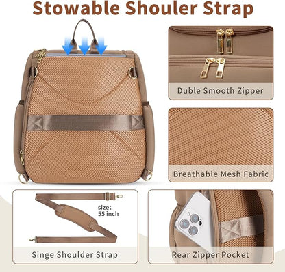 CEI-CEI Neoprene Diaper Bag Backpack Stylish Baby Maternity Bags Travel Tote for Mom with Insulated Pockets, Changing Pad, Stowable Shoulder Strap