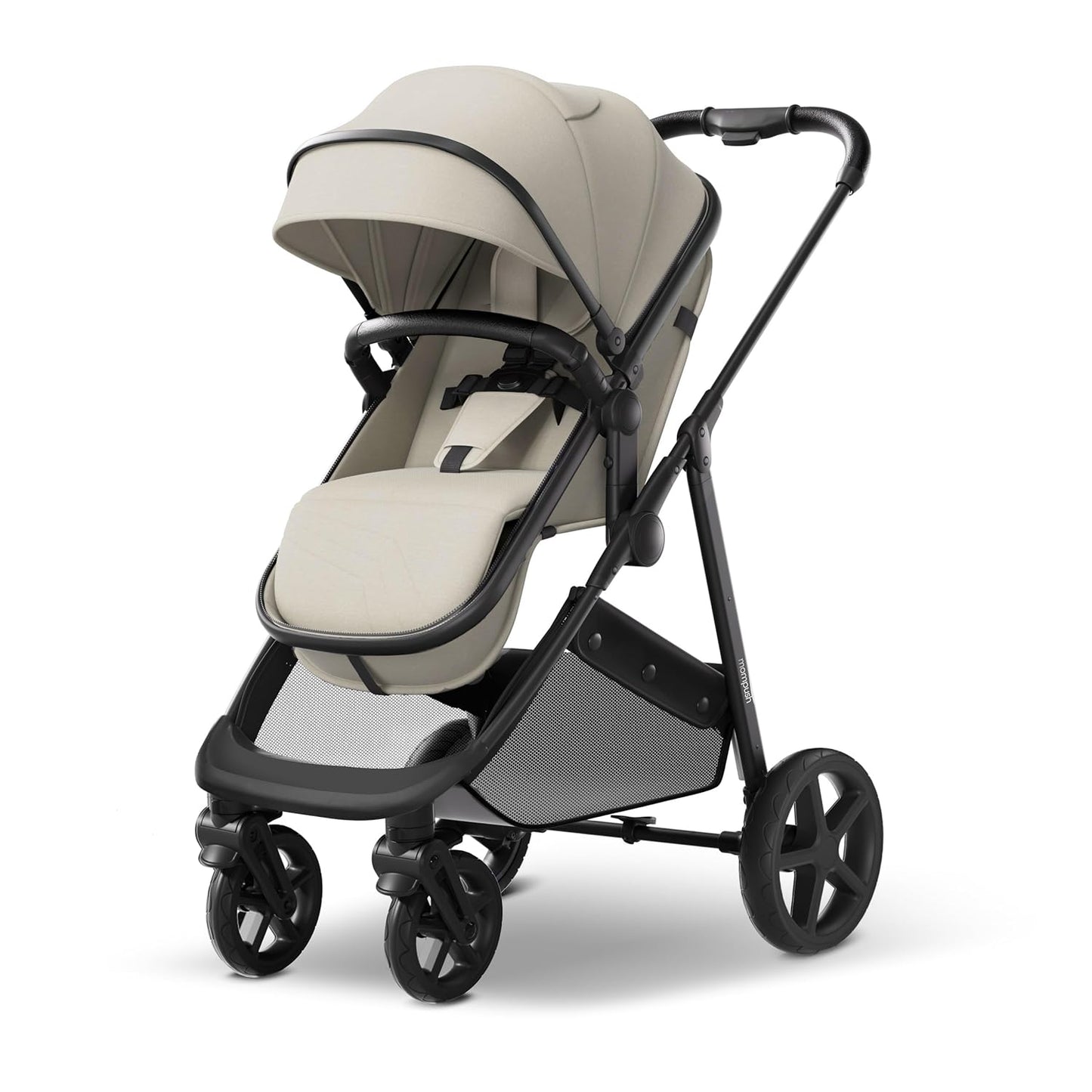 Mompush Baby Stroller, Convertible 2-in-1 with Bassinet Option, Infant Car Seat Compatible, Includes Adapter - Sturdy Full-Size Infant Stroller for Family Adventures