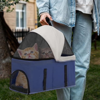 Magshion Compact Pet Stroller for Small-Medium Dogs/Cats up to 22lbs, 4-Wheel Lightweight Umbrella Shaped Portable Puppy Travel Jogger with Breathable Mesh, Cup Holder & Rear Storage, Black