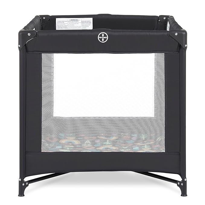 Dream On Me Fisher-Price Play All Day Portable Playard, ASTM Certified, Ideal for Babies & Toddler, One-Hand Fold, Breathable Mesh, Travel Playard with Carry Bag, Easy to Clean - Black