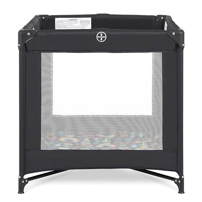 Dream On Me Fisher-Price Play All Day Portable Playard, ASTM Certified, Ideal for Babies & Toddler, One-Hand Fold, Breathable Mesh, Travel Playard with Carry Bag, Easy to Clean - Black