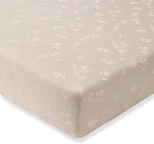 Burt's Bees Baby Essential Organic Cotton Fitted Crib Sheet, Breathable for Boy Girl Standard Crib & Toddler Mattresses