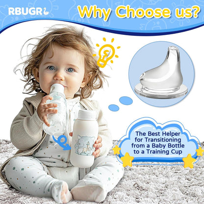 RBUGR 6 Pack Replacement Silicone Spout Compatible with NUK Active and Learner Cups, Sippy Cup Nipple for NUK Sippy Cup & Learner Cup, 100% Silicone Sippy Nipples for 6m+