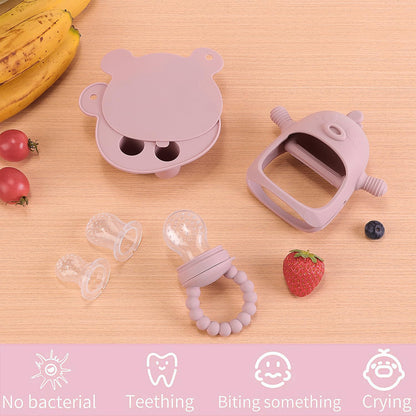 3-in-1 Baby Food & Fruit Feeder Set – Breastmilk Popsicle Mold with Freezer Tray, Teething Relief Toy, BPA Free Infant Silicone Feeding Combo, 3 Bonus Sizes (S/M/L) Sacs (Olive Green)
