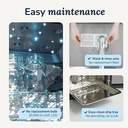 Wabi UVC LED Sanitizer & Dryer Ultra (White + Gunmetal Trim)