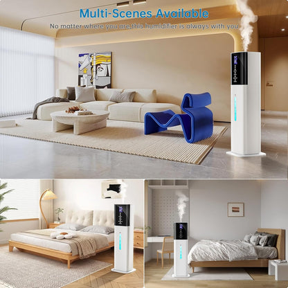 Humidifiers Large Room Bedroom with 7 Colors Light,Honovos 8L 2.1Gal Quiet Ultrasonic Cool Mist Topfill Humidifier with 360° Nozzle 3 Speed Humidistat Essential Oil Tray for Baby Home Plant Yoga Sleep