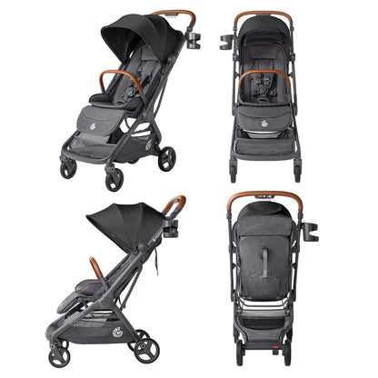 Ergobaby Metro 3 Baby Stroller for Newborns, Infants, and Toddlers - Travel Stroller with One-Hand Fold, Near-Flat Recline, Adjustable Handlebar - Onyx Black