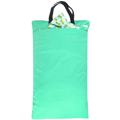 wegreeco Reusable Hanging Wet Dry Cloth Diaper Bag (Grey Leaf, Grey)