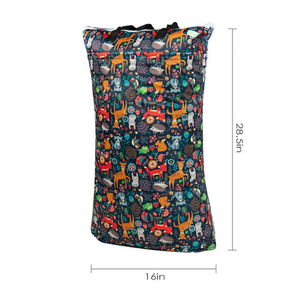 wegreeco Reusable Hanging Wet Dry Cloth Diaper Bag (Grey Leaf, Grey)