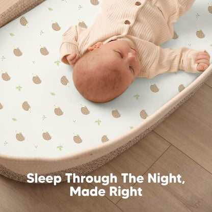 2-Pack Baby Bassinet Sheets Girl, Boy - 33x17 Viscose Derived from Bamboo Bedside Mattress Fitted Bassinet Sheets, Compatible with Halo Bassinest Swivel Sleeper, Baby Delight, Graco (Pecan)