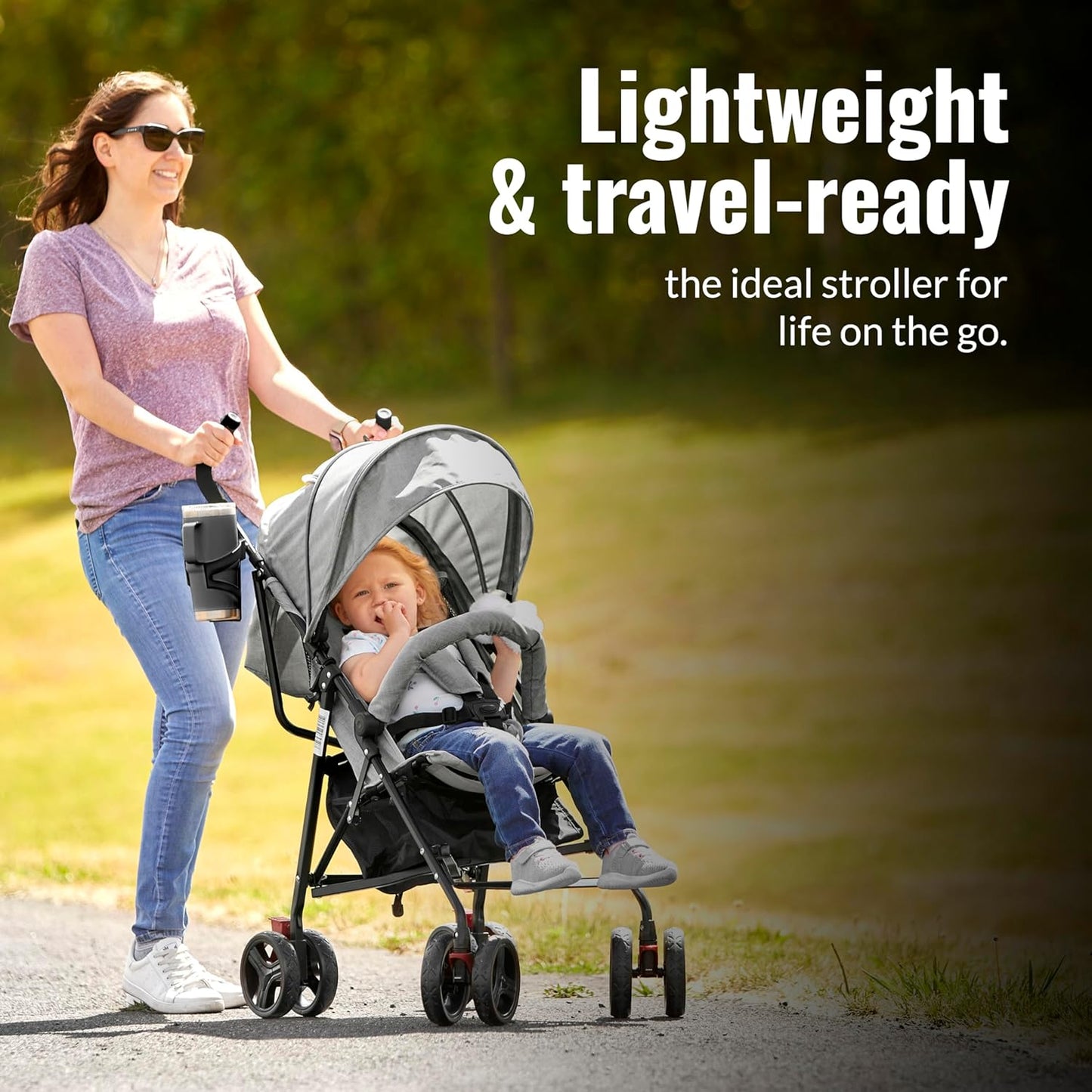 Dream On Me Vista Moonwalk Stroller, Disney Approved Lightweight Stroller for Toddlers and Infants, One-Hand Fold, Reclining Seat, Canopy with Sun Visor, Everyday & Travel Ready