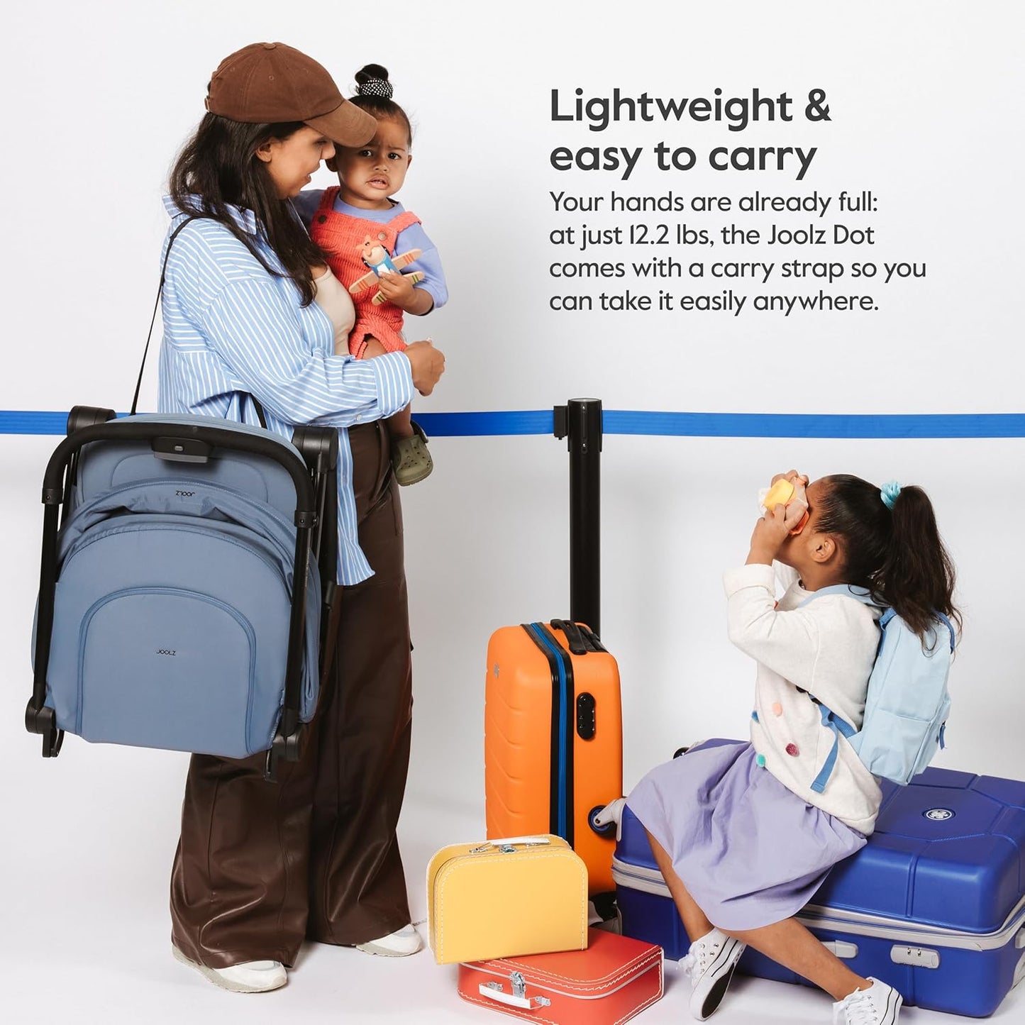 Joolz Dot Ultra Lightweight Travel Stroller – Compact Fold, Airplane Compatible, 5-Point Harness, UPF 50+ Canopy – Easy to Carry City & Travel Stroller - Dune Beige