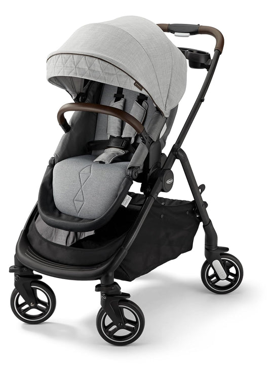 Graco Merge 360 Baby Stroller - Front and Rear 360-Degree Rotating Wheels Infant Stroller for Easy Gliding and Tight Turns, Quick 1-Button Push Folding Stroller, Great Gift for New Parents