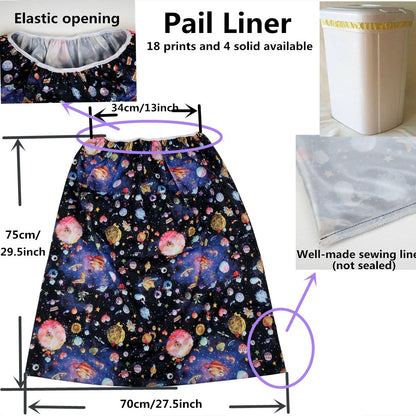 Pail Liner for Cloth Diapers Nappy Inserts Large Wet Bag Elastic Washable Reusable 27.6in x29.5in (Pink)