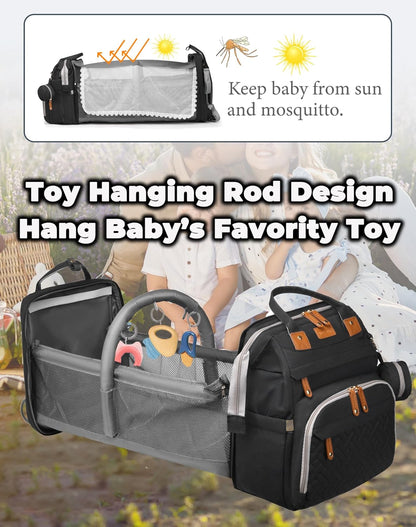 Astro alan Baby Diaper Bag with Changing Station, Waterproof Diaper Bag Backpack for Moms Dads with USB Charging Port, Baby Shower Gifts, Large Capacity diaper backpack, Grey