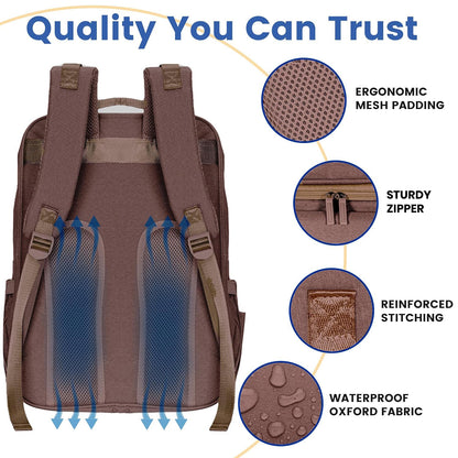 PILLANI Baby Diaper Bag Backpack - Large Waterproof Travel Diaper Bag for Boys & Girls, 16 Organizer Pockets with Changing Pad, Insulated Bottle Pockets & Stroller Straps, Baby Shower Gifts, Dinosaur