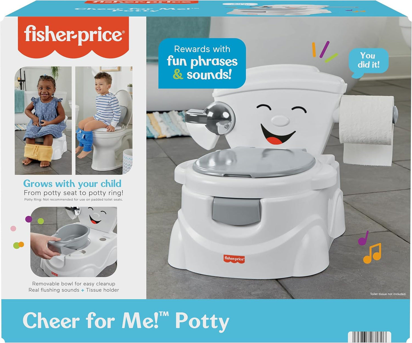 Fisher-Price™ 2-N-1 Toddler Toilet Cheer for Me! Potty Training Seat with Sounds and Phrases and Removable Potty Ring