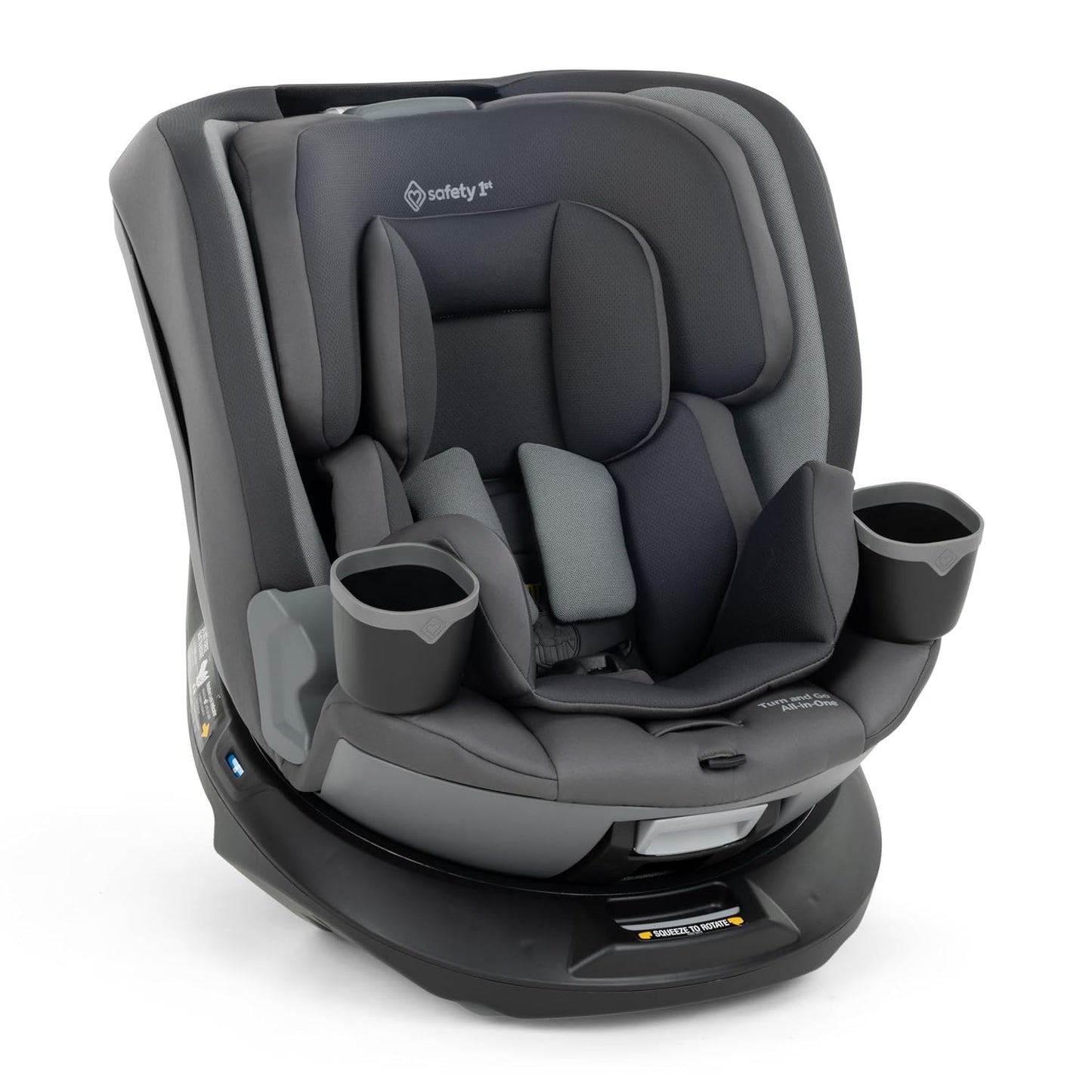 Safety 1st Turn and Go 360 ST Rotating All-in-One Convertible Car Seat, SafetySwivel Technology, SecureTech Installation, 3-in-1 Rear-Facing, Forward-Facing, Booster, 5-100 lbs, Siberian Caviar