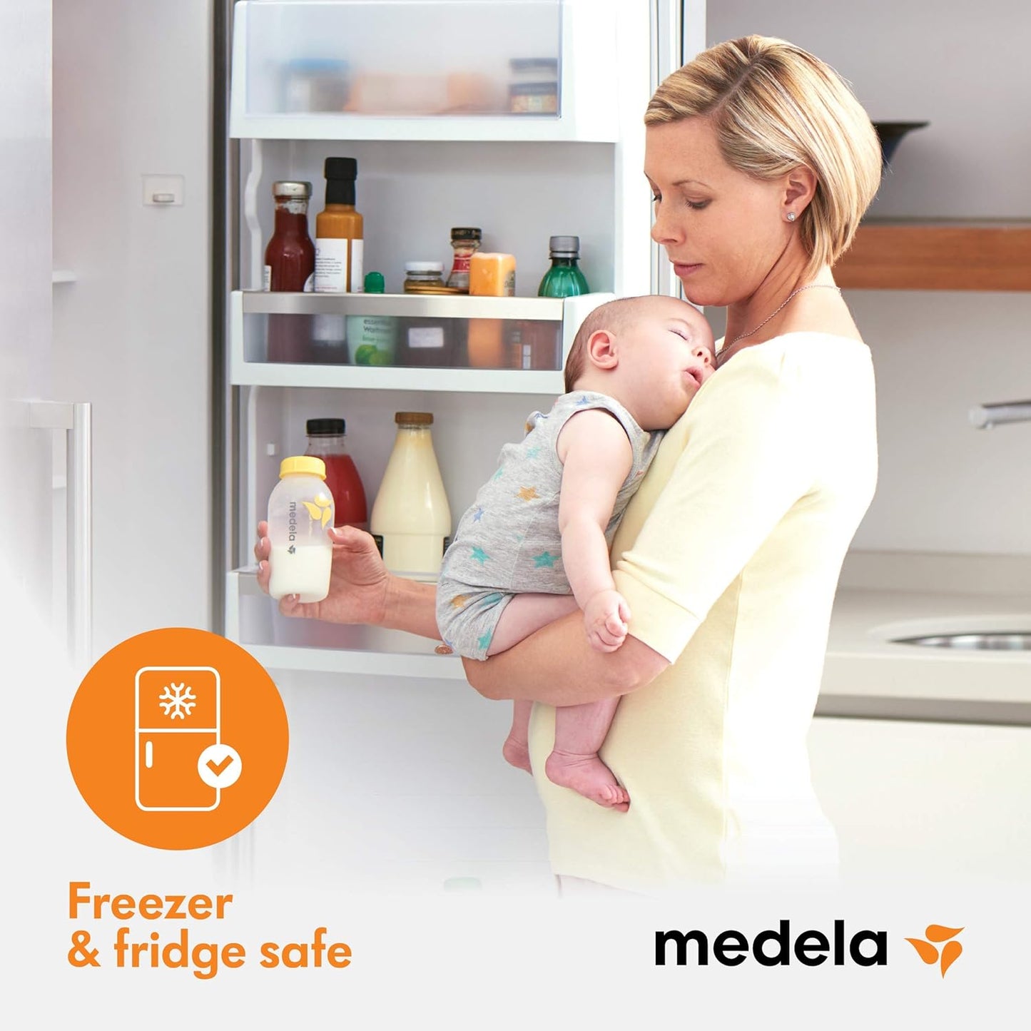 Medela Breast Milk Collection and Storage Bottles with Solid Lids - 6pk/5oz-150mL Breastmilk Container, Compatible Breast Pumps and Made Without BPA