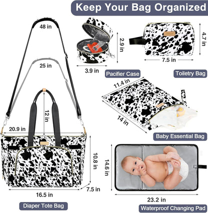 ITIEZY Diaper Bag Tote for Baby - Large Mommy Bag with Portable Changing Pad Pacifier Case, Hospital Bags Travel Baby Bag