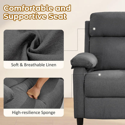 Korser Recliner Chair, 360 Swivel Rocker Chair for Adults, Small Rocking Recliner for Small Spaces, Upholstered Fabric Glider Recliner Nursery