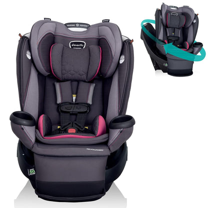 Evenflo Revolve360 Extend Convertible Car Seat with 360 Degree Rotation, Extended Rear-Facing, Forward-Facing, Booster Mode, and Secure Latch Install, Revere Gray