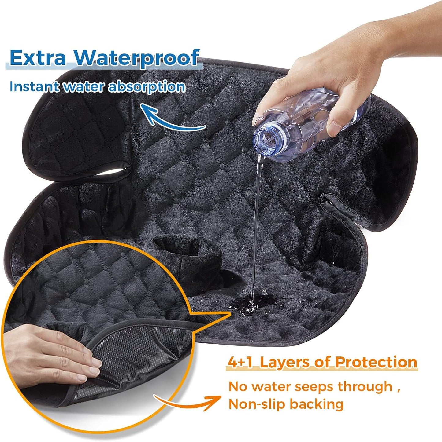 2 Pack Car Potty Training Seat Protector, Waterproof Toddler Car Seat Potty Training Cover, Piddle Pads & Liners for Baby Stroller, Booster & Travel,Non-Slip Pee Protector for Carseat (Grey)