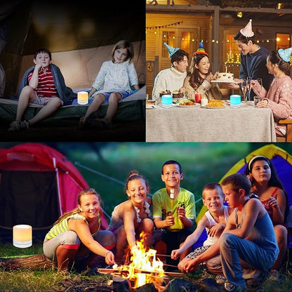 Nursery Night Light for Kids, USB Rechargeable Small Desk Lamp,13 RGB Colors & 4 Brightness & 1 Remote, Touch Bedside Cordless Table Lamp, Portable Night Lamp for Bedroom Living Room (2 Pack White)