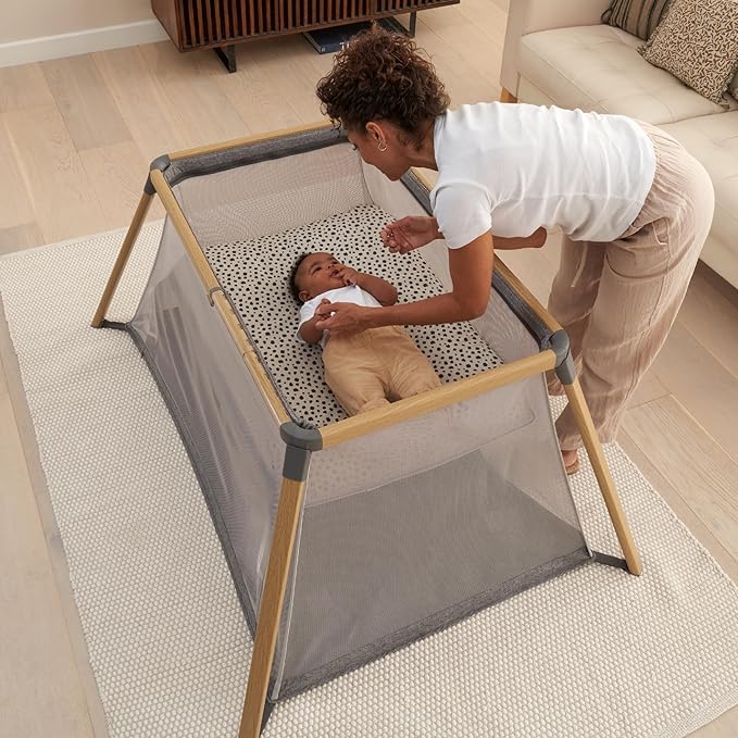 Tutti Bambini CoZee® Go 3-in-1 Portable Bassinet, Baby Playpen & Travel Crib | Foldable Playard with Mattress Included | Birth to 3 Years (Oak & Charcoal) | Baby essentials, Travel essentials, Baby registry search