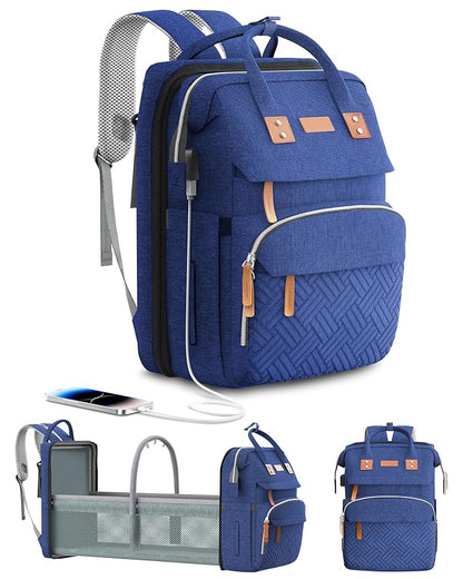 ISMGN Diaper Bag Backpack, Large Diaper Bag, Multifunctional Diaper Bag, Baby Bag, Navy Blue