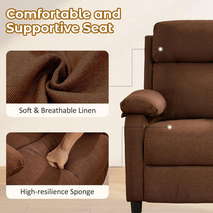 Korser Recliner Chair, 360 Swivel Rocker Chair for Adults, Small Rocking Recliner for Small Spaces, Upholstered Fabric Glider Recliner Nursery