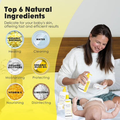 La Petite Creme French Premium Liniment Baby Lotion - Diaper Cream Alternative to Wet Wipes - Gentle Moisturizer & Skin Cleanser, USDA Certified Organic Ingredients - Newborn Essentials (8 oz)