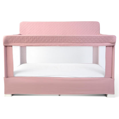 Baby Delight Lunaire Full Size Crib | Breathable Mesh Baby Crib | Tool-Free Assembly Baby Bed | Charcoal Tweed