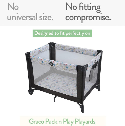 Pack and Play Sheets Fitted – for Graco Pack n Play Playard – 2 Pack – Snuggly Soft Jersey Cotton Mini Crib Mattress Sheets Set for Baby Girl – Pink Bows, Chevron