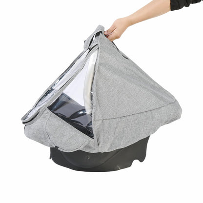Car Seat Rain Cover,Food Grade EVA,Universal Car Seat Rain,Waterproof, Windproof Protection,Protect from Dust Snow,Rain Cover Features Quick-Access Zipper Door and Side Ventilation(Grey)
