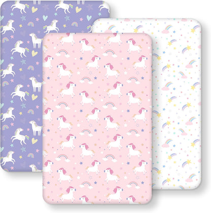 Baby Bedside Bassinet Sheets Girl, 33”x20” Compatible with Baby Delight Dream On Me & Most Rectangle Bedside Sleeper Bassinet Mattress, Super Soft Microfiber Pink Butterfly Flower