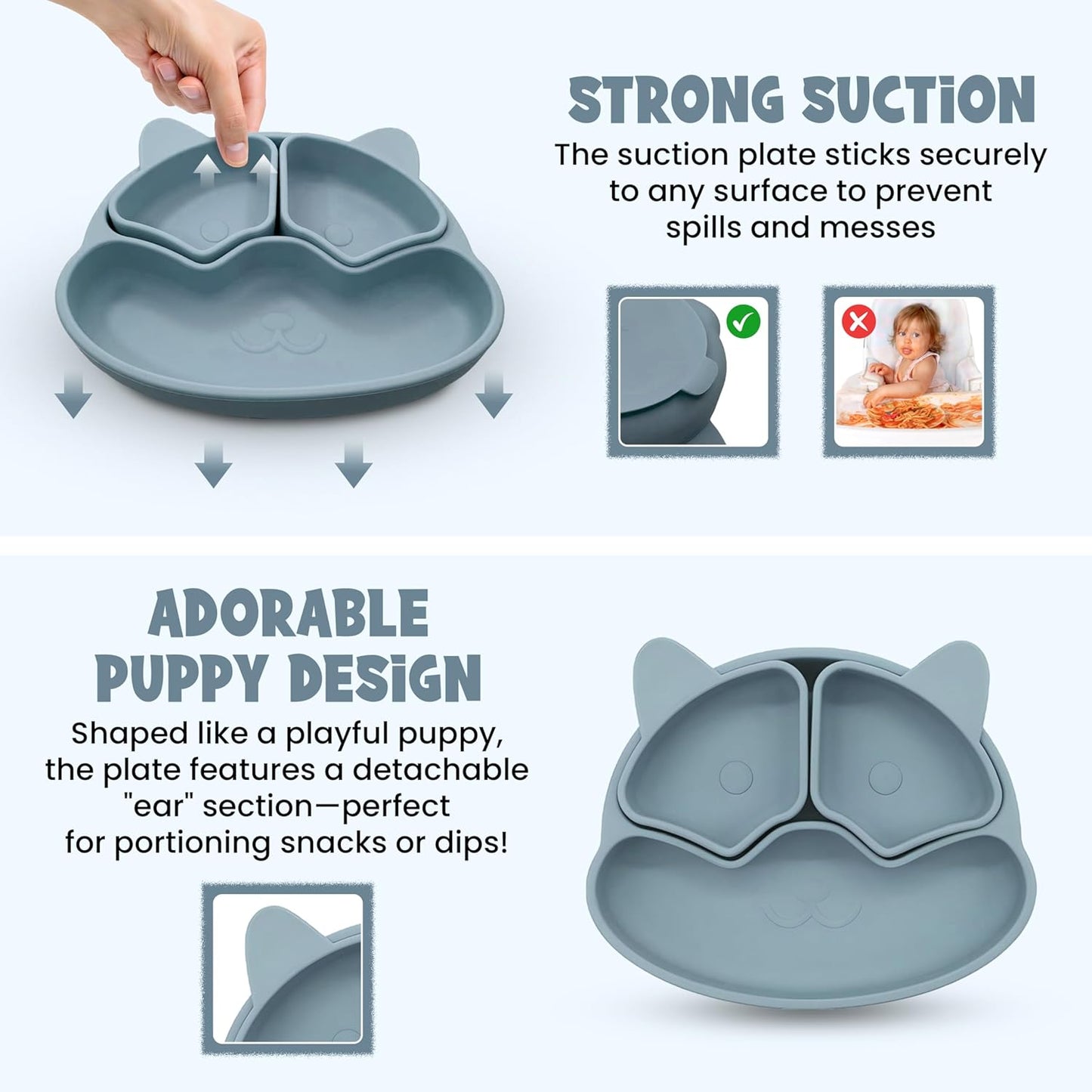 Baby Feeding Essentials, Baby Led Weaning Supplies, Silicone Baby Feeding Set, with Baby Spoon, Fork, Baby Bib, Sippy Cup, Suction Plate, Suction Bowl, Baby Eating Essentials, 6+ Months (Beige)