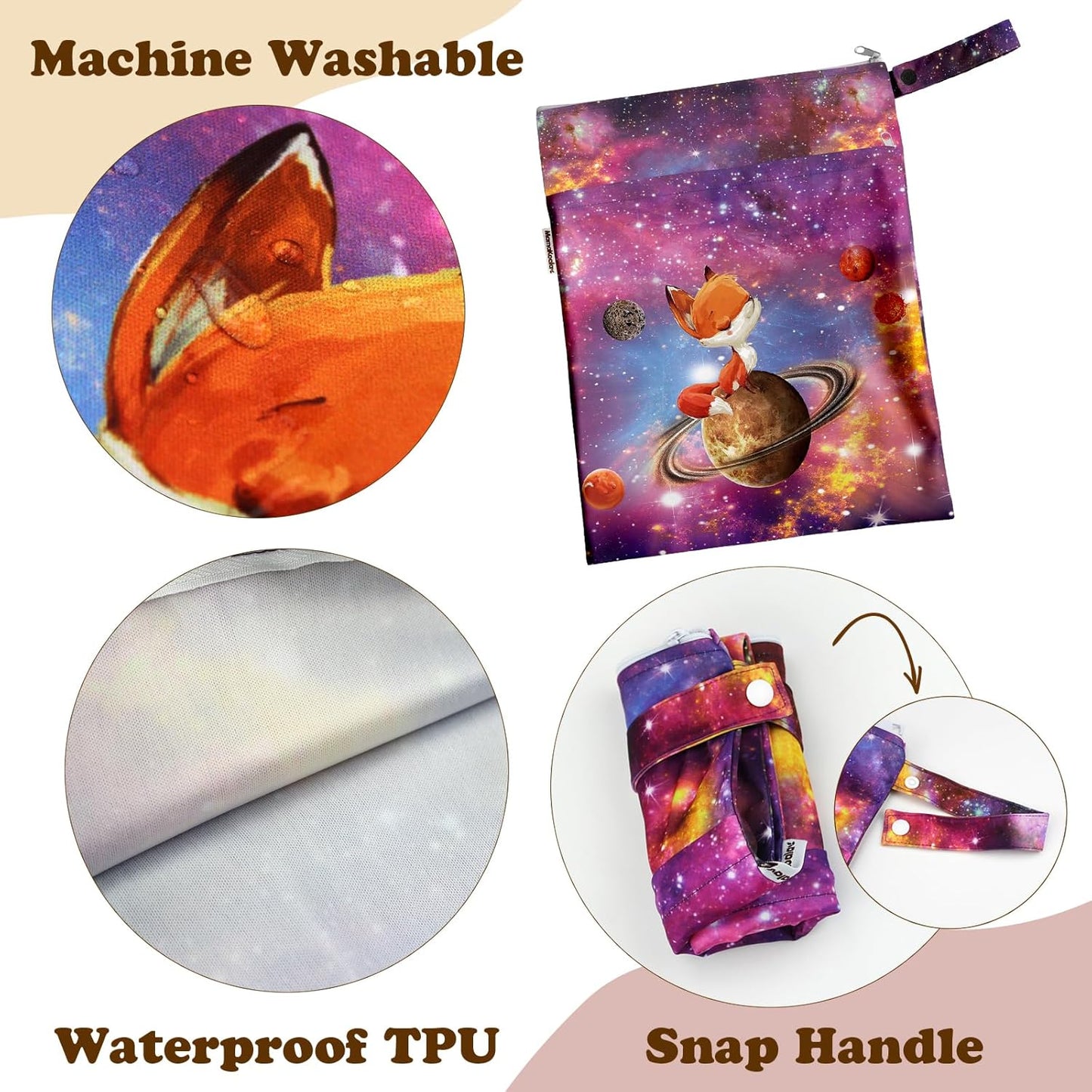 Mama Koala Waterproof Diaper Pods for Baby Items, Cloth Diapers, Swimsuits, Travel, Gym Clothes, Beach, Pump Parts, Toiletries, 2 Pack(DP-Sunset)