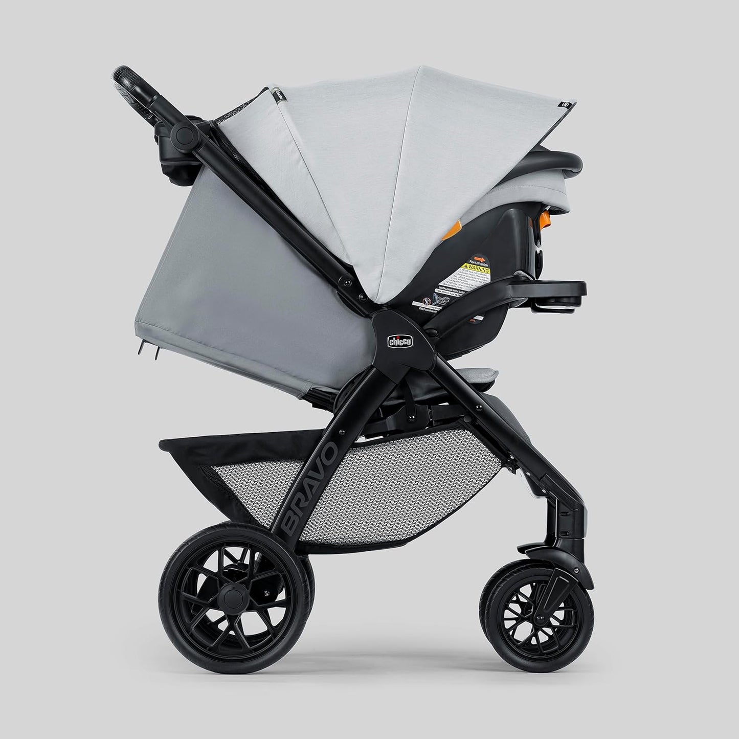 Chicco Bravo LE ClearTex Full-Size Stroller for Babies and Toddlers, UPF-Rated Canopy, GREENGUARD Gold Certified, Lightweight, One-Hand Compact Fold, Pewter/Grey