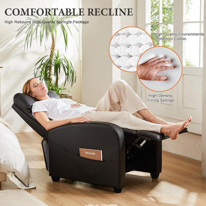 Sweetcrispy Recliner Chair, 360 Swivel Rocker Chair for Adults, Glider Rocker Recliners, Nursery Chairs for Living Room, High Back, Upholstered Deep Seat, Classical Brown
