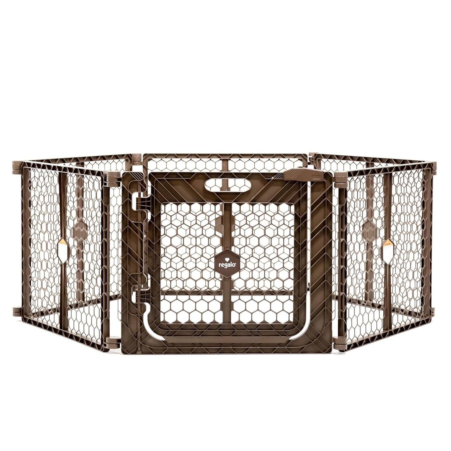 Regalo Safety 192" Super Wide Baby Gate & Play Yard, 2-in-1 Adjustable Playpen for Babies, Toddlers & Pets, Includes Wall Mount Kit, Plastic, Gray